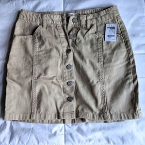 Khaki Button Up Skirt size Small NWT
